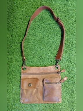 Roots Brown Leather Villager Tribe Crossbody Bag Satchel Brown Made In Canadá